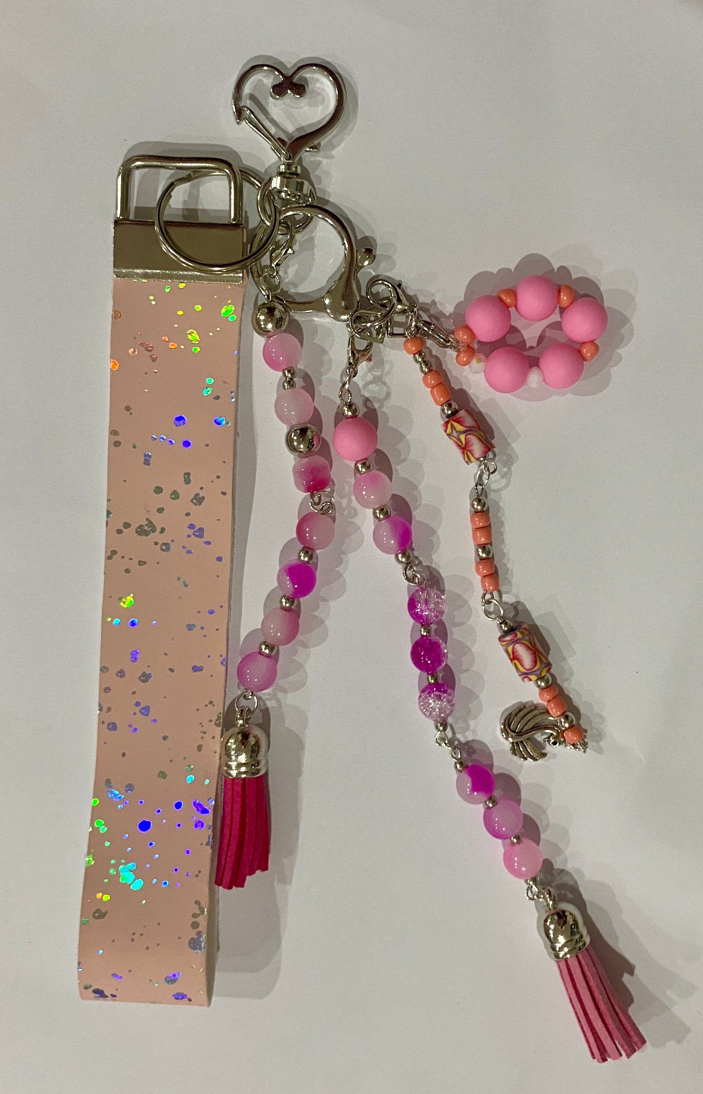 Beaded Wristlet Key Ring/Bag Charm