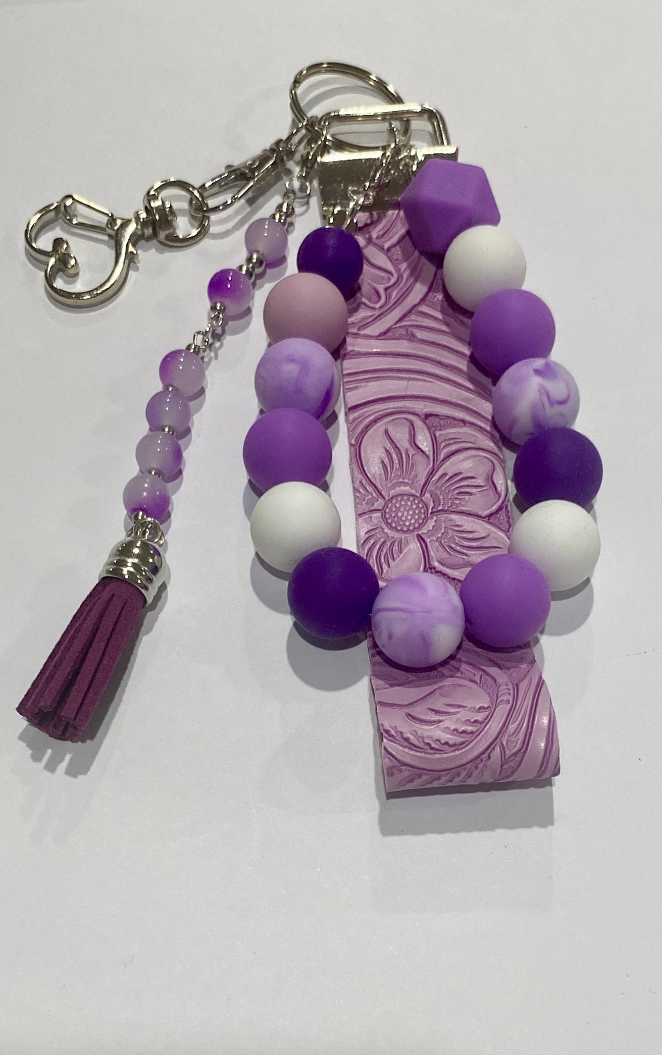 Beaded Wristlet Key Ring/Bag Charm