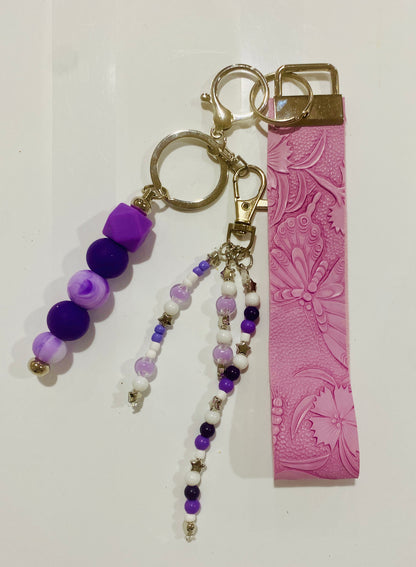 Beaded Wristlet Key Ring/Bag Charm