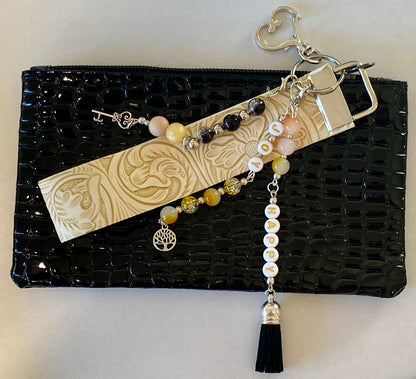 Hand Made Beaded Wristlet Key Ring/Bag Charm