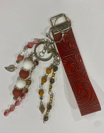 Beaded Wristlet Key Ring/Bag Charm