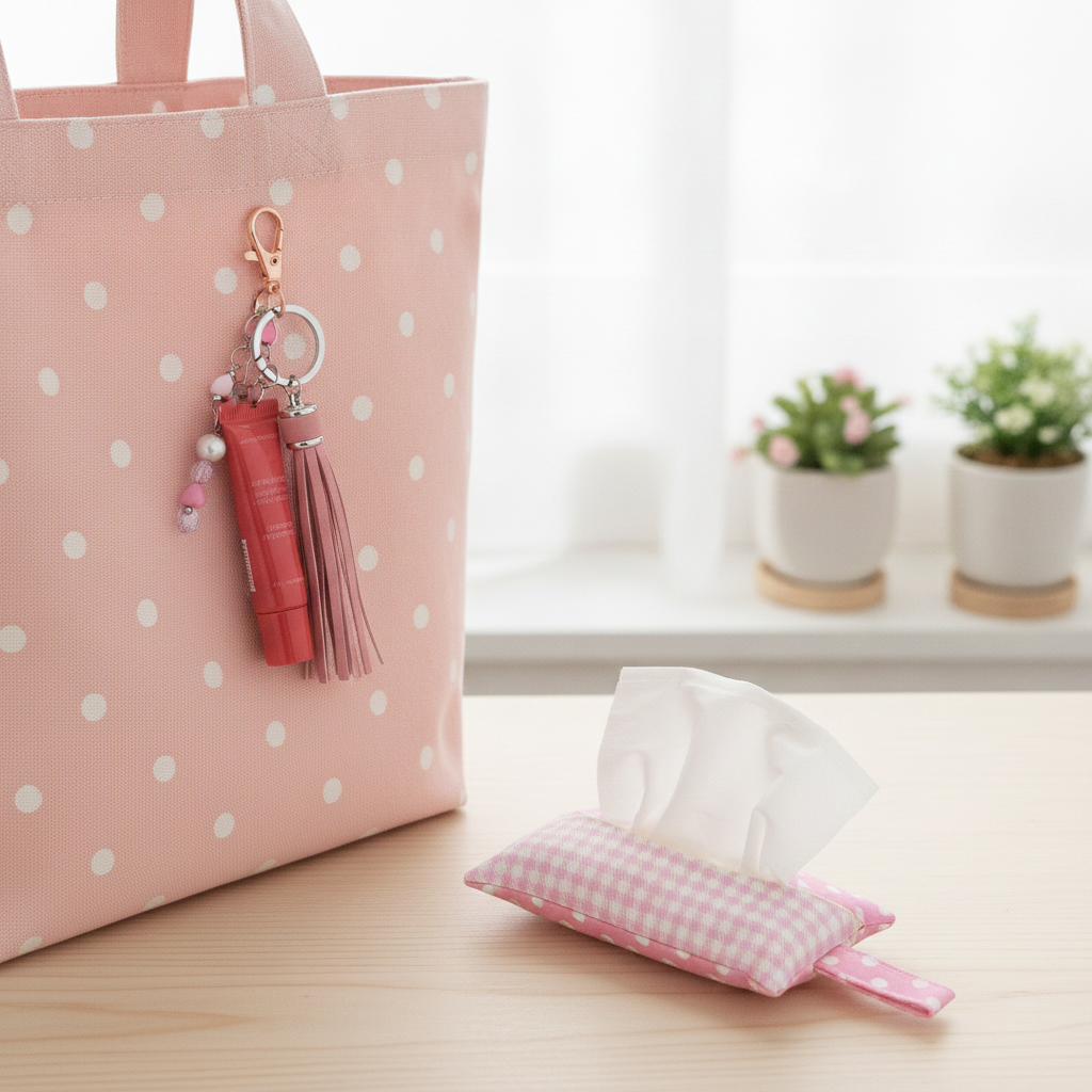 Handmade Bag Charms & Tissue Holder Combos — Unique Designs