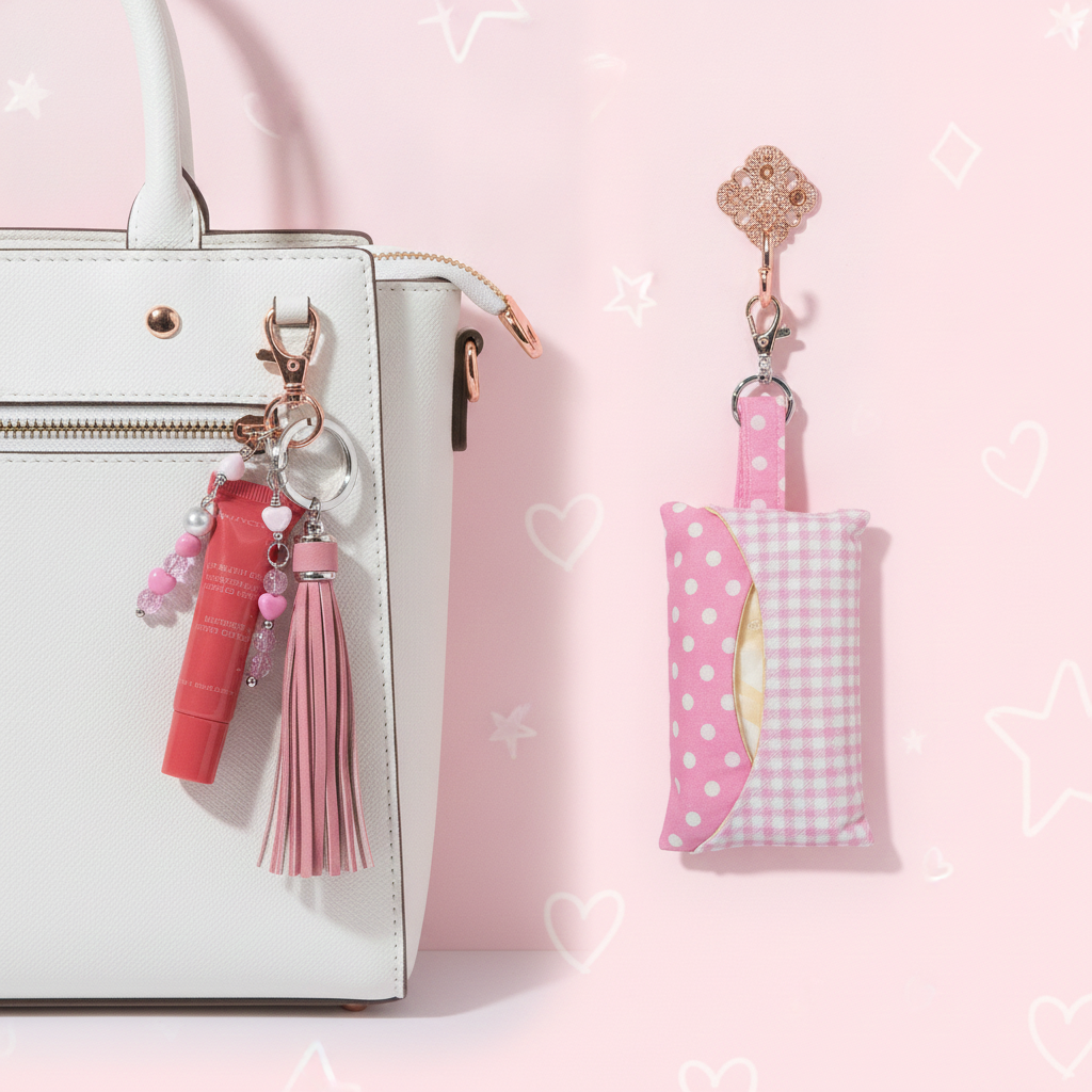 Handmade Bag Charms & Tissue Holder Combos — Unique Designs