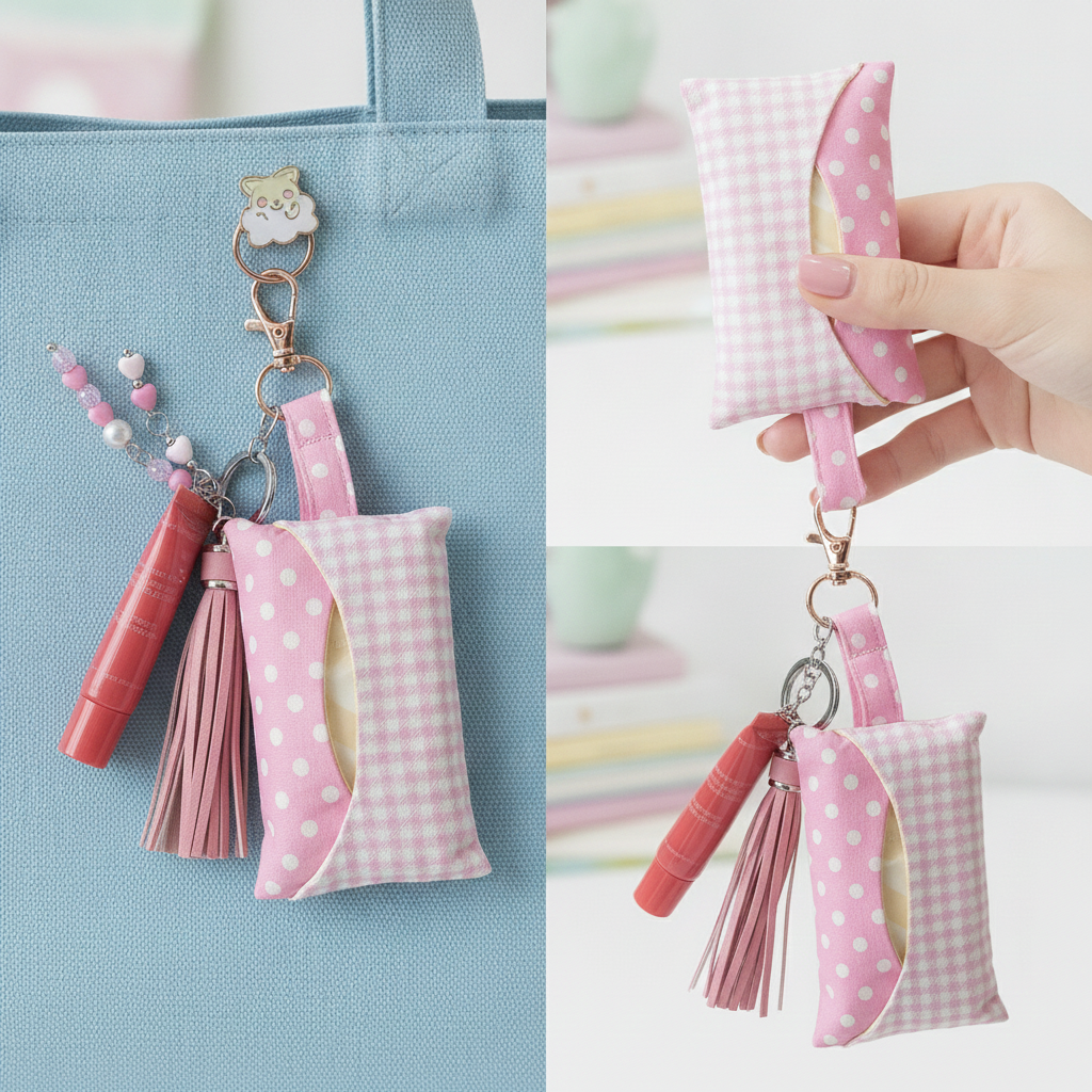 Handmade Bag Charms & Tissue Holder Combos — Unique Designs