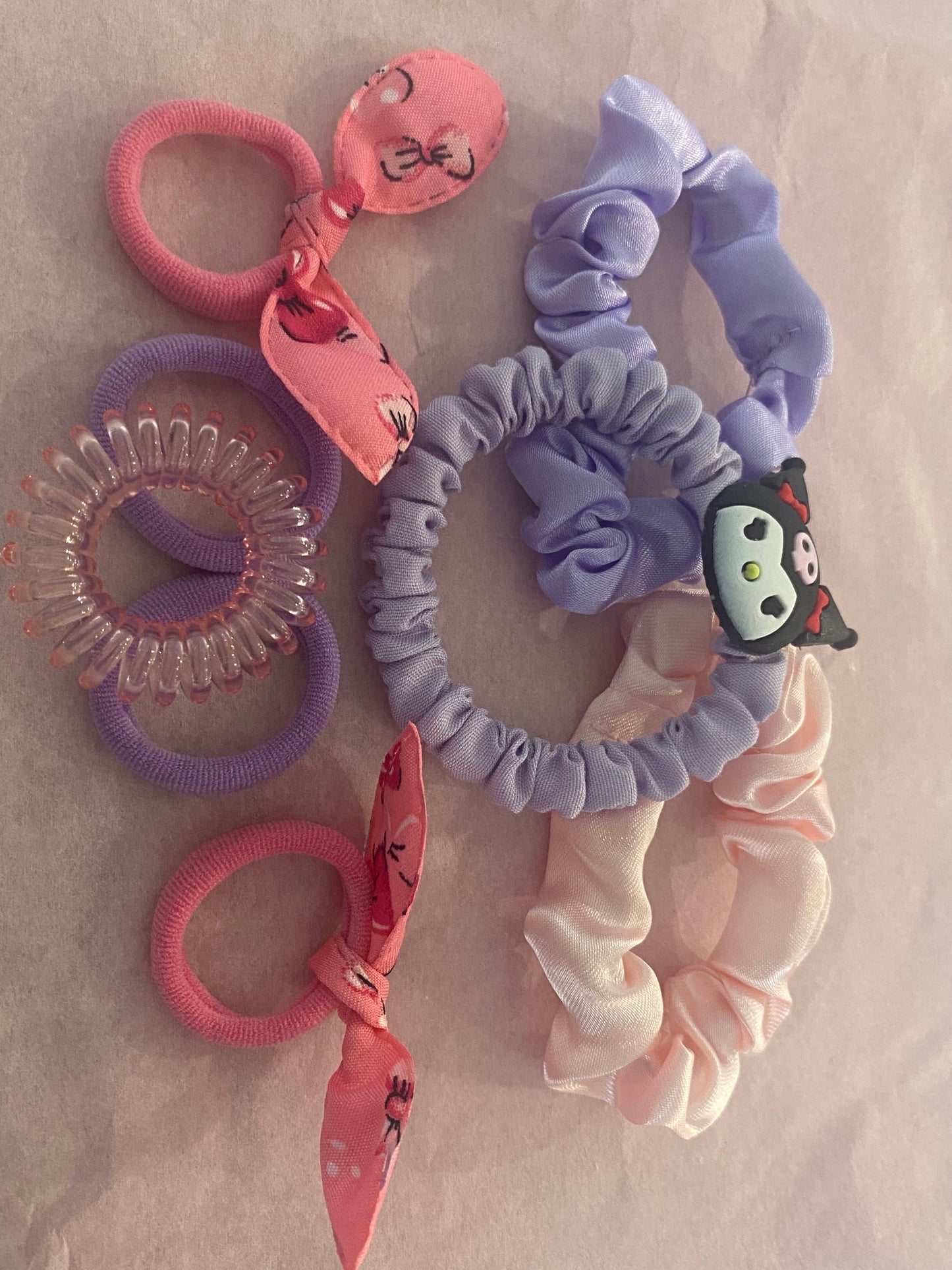 Set of colourful hair ties 