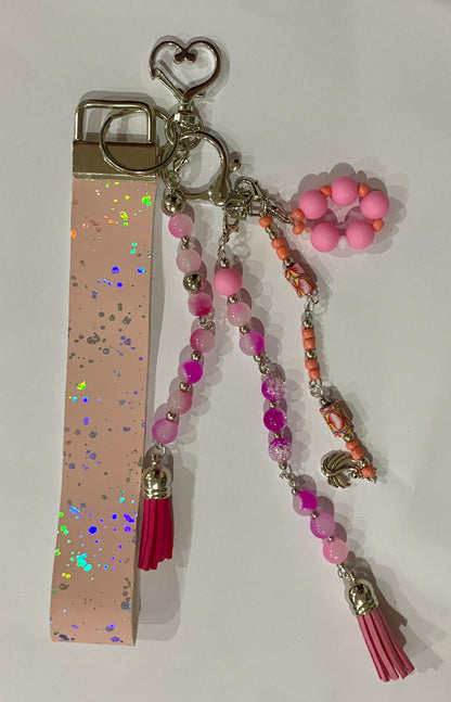 Beaded Wristlet Key Ring/Bag Charm