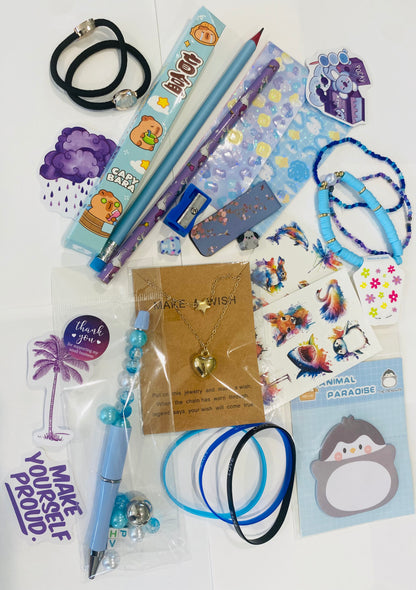 A bespoke blue and purple bundle